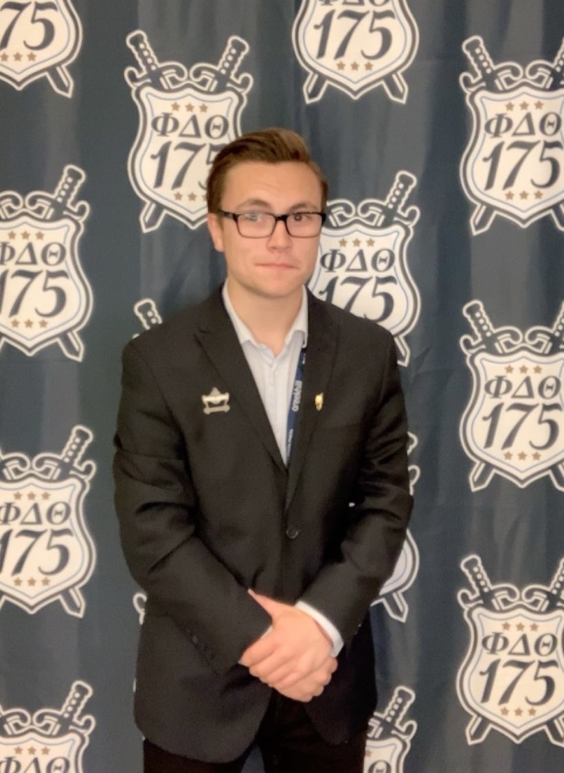 Adrian Lloyd delegating at the 2023 Phi Delta Theta General Convention in Arizona, as Nova Scotia Alpha Chapter President.