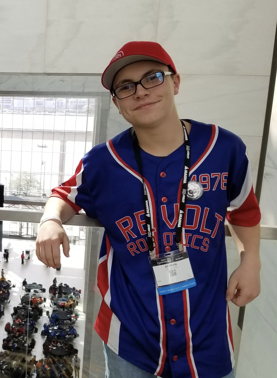 Adrian Lloyd in Detroit at 15 years old for the FIRST Robotics World Championship.
